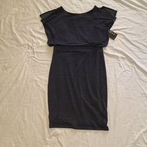 Sangria sparkly blue back cutout dress